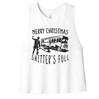 Merry Christmas Shitters Full Women's Racerback Cropped Tank