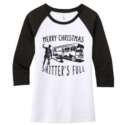 Merry Christmas Shitters Full Women's Tri-Blend 3/4-Sleeve Raglan Shirt