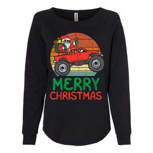 Merry Christmas Santa Monster Truck Xmas Pj Womens California Wash Sweatshirt