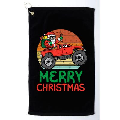 Merry Christmas Santa Monster Truck Xmas Pj Platinum Collection Golf Towel