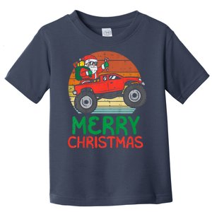 Merry Christmas Santa Monster Truck Xmas Pj Toddler T-Shirt