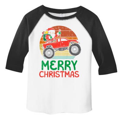 Merry Christmas Santa Monster Truck Xmas Pj Toddler Fine Jersey T-Shirt