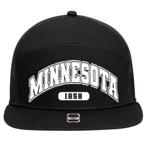 Minnesota Collegiate Style 1858 7 Panel Mesh Trucker Snapback Hat