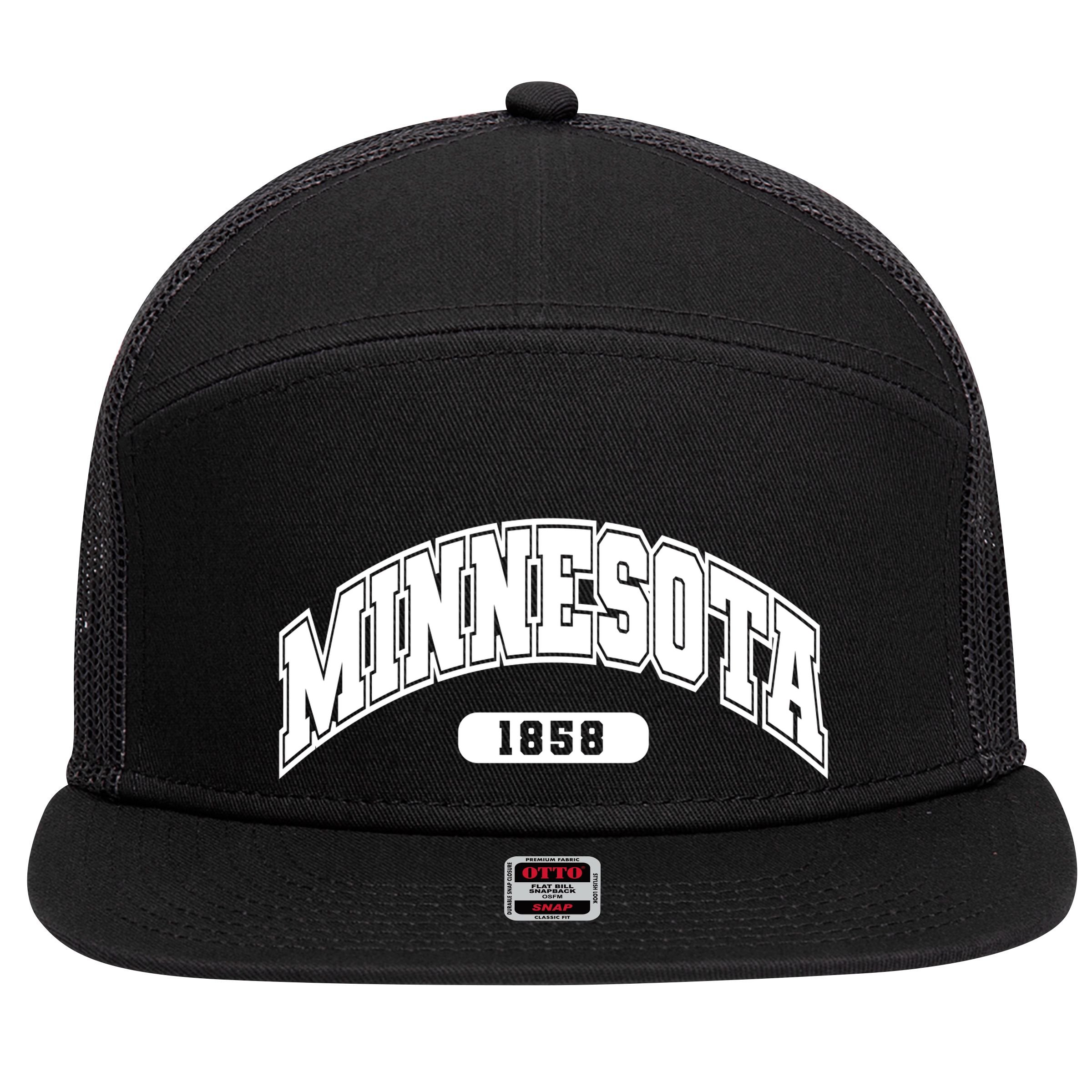 Minnesota Collegiate Style 1858 7 Panel Mesh Trucker Snapback Hat