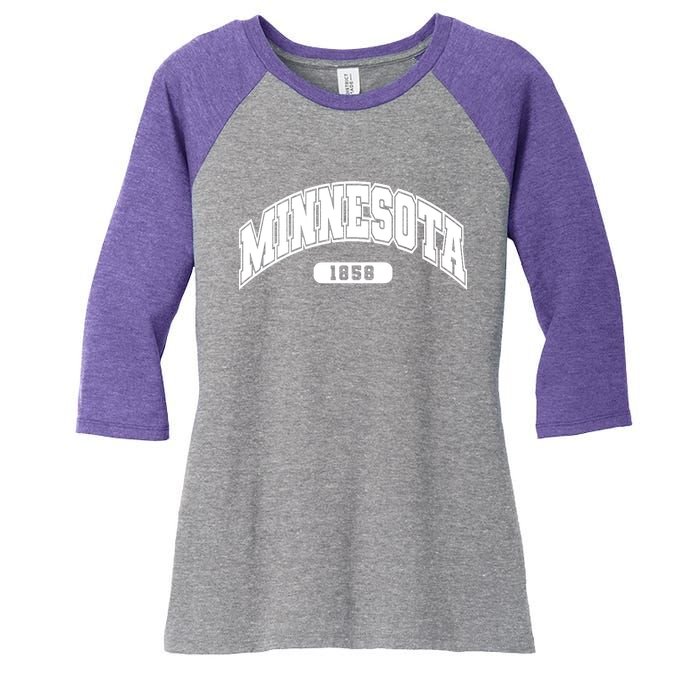 Minnesota Collegiate Style 1858 Women's Tri-Blend 3/4-Sleeve Raglan Shirt