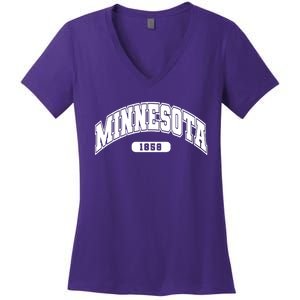 Minnesota Collegiate Style 1858 Women's V-Neck T-Shirt