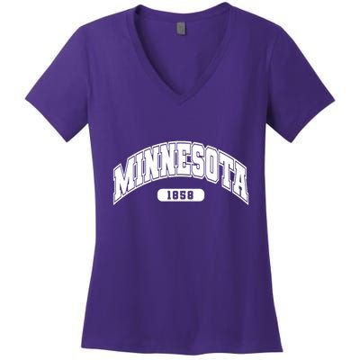 Minnesota Collegiate Style 1858 Women's V-Neck T-Shirt