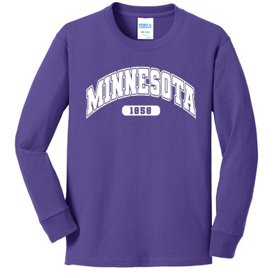 Minnesota Collegiate Style 1858 Kids Long Sleeve Shirt