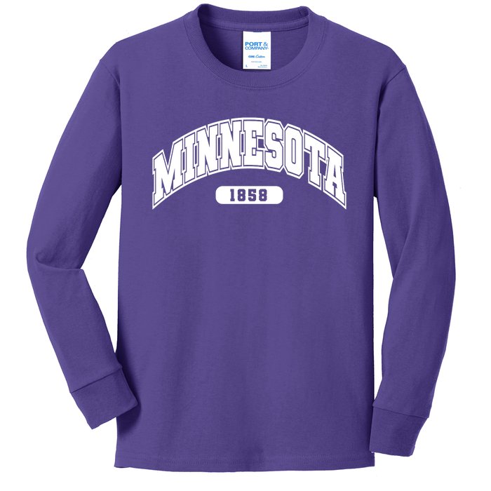 Minnesota Collegiate Style 1858 Kids Long Sleeve Shirt