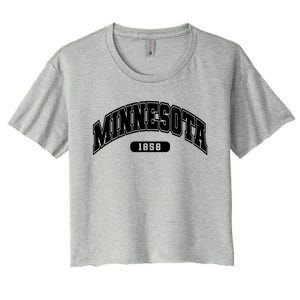 Minnesota Collegiate Style 1858 Women's Crop Top Tee