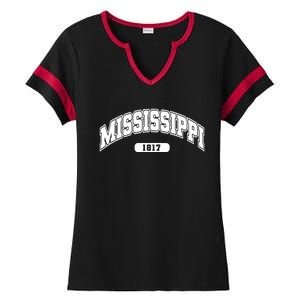 Mississippi Collegiate Style 1817 Ladies Halftime Notch Neck Tee