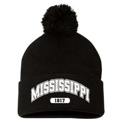 Mississippi Collegiate Style 1817 Pom Pom 12in Knit Beanie