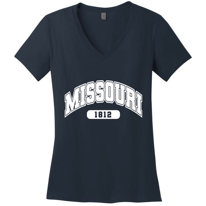 Missouri Collegiate Style 1812 Women's V-Neck T-Shirt
