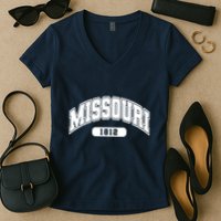 Missouri Collegiate Style 1812 Women's V-Neck T-Shirt