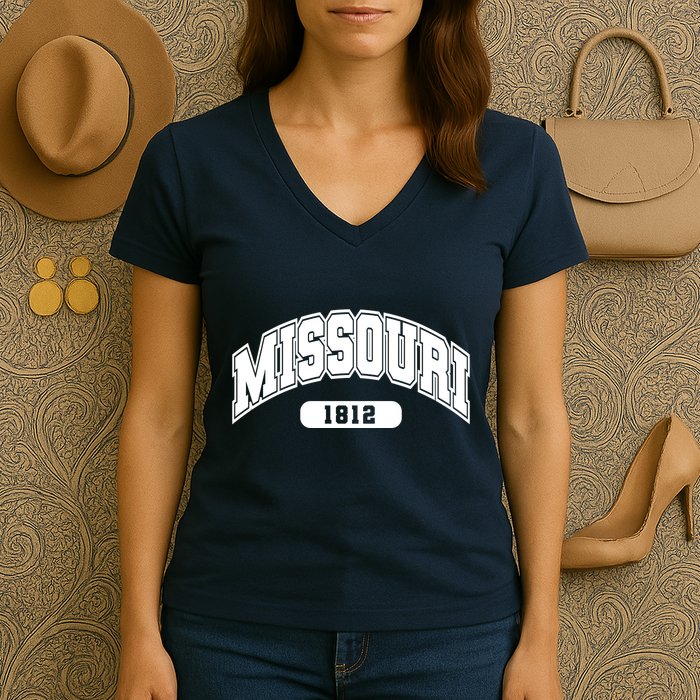 Missouri Collegiate Style 1812 Women's V-Neck T-Shirt
