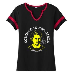 Marie Curie Science Is Chemistry Geek Gift Ladies Halftime Notch Neck Tee