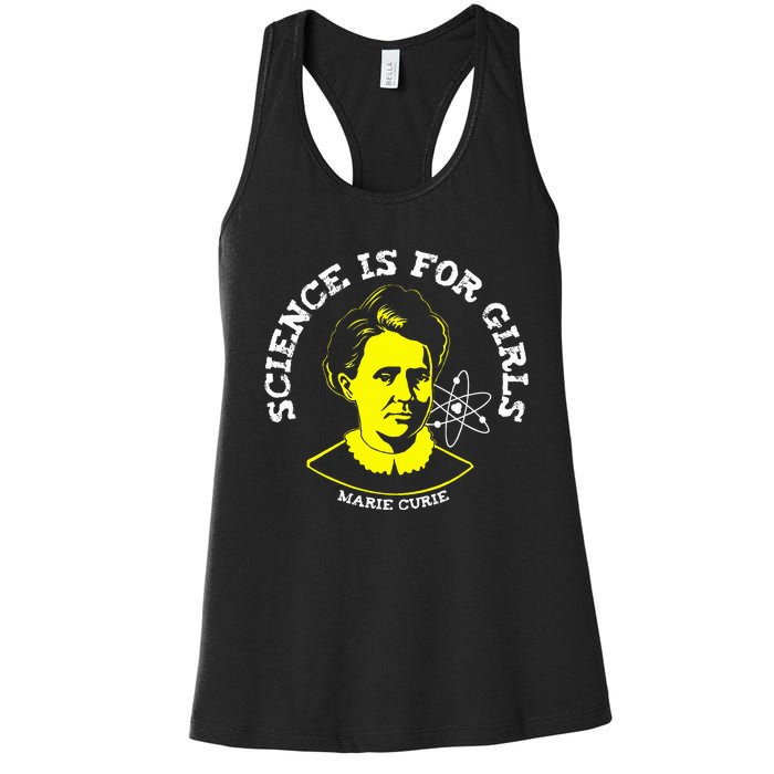 Marie Curie Science Is Chemistry Geek Gift Women's Racerback Tank