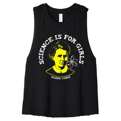 Marie Curie Science Is Chemistry Geek Gift Women's Racerback Cropped Tank