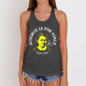 Marie Curie Science Is Chemistry Geek Gift Women's Knotted Racerback Tank