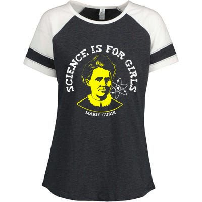 Marie Curie Science Is Chemistry Geek Gift Enza Ladies Jersey Colorblock Tee