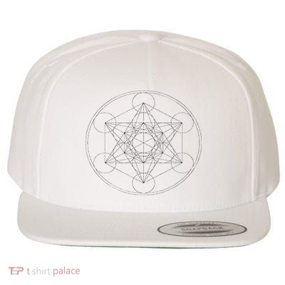 Metatrons Cube Sacred Geometry Yoga Spiritual Symbol 4d Wool Snapback Cap