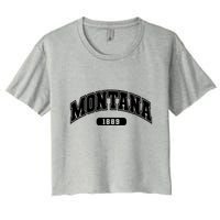 Montana Collegiate Style 1889 Women's Crop Top Tee