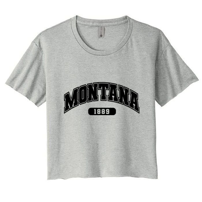 Montana Collegiate Style 1889 Women's Crop Top Tee