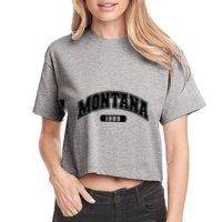 Montana Collegiate Style 1889 Women's Crop Top Tee