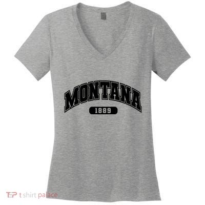 Montana Collegiate Style 1889 Women's V-Neck T-Shirt