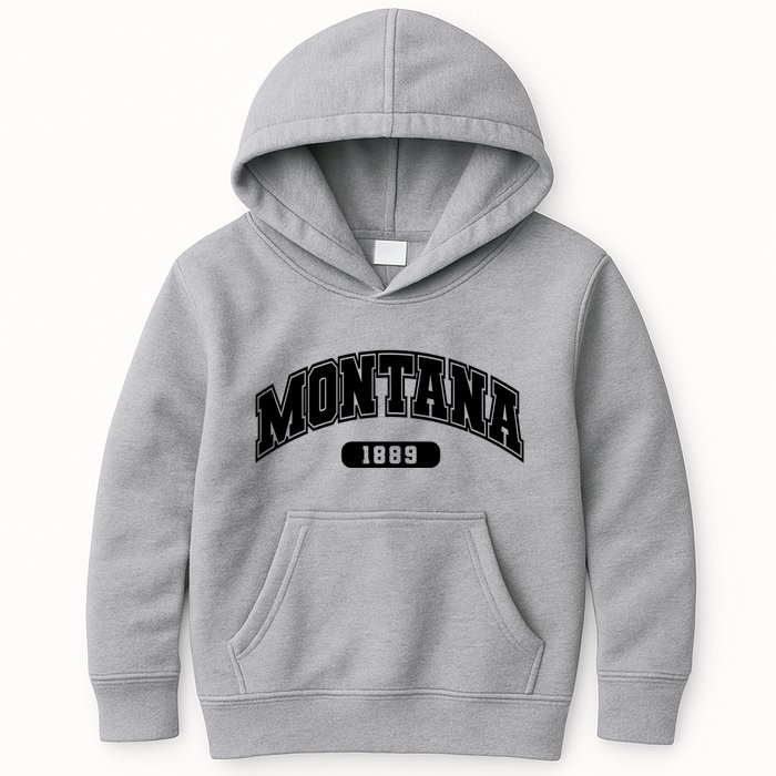 Montana Collegiate Style 1889 Kids Hoodie