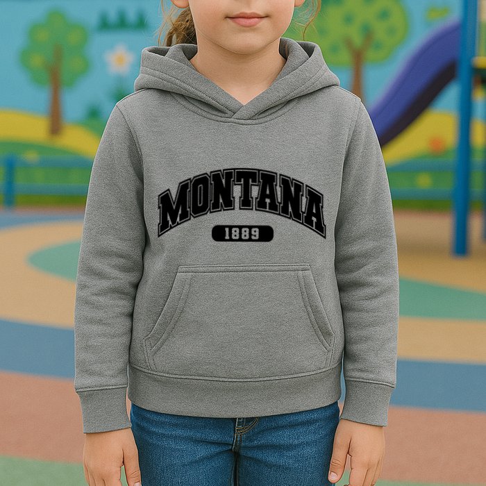 Montana Collegiate Style 1889 Kids Hoodie