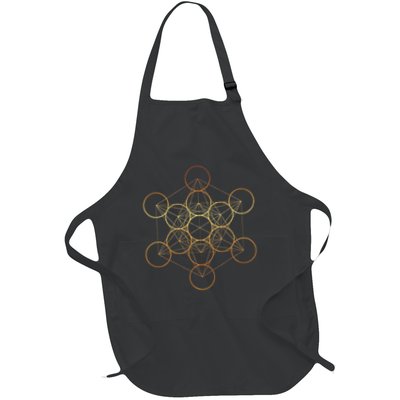Metatron's Cube, Sacred Geometry Fruit Of Life Full-Length Apron With Pockets