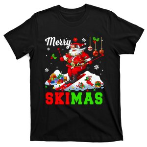 Merry Christmas Ski Xmas Santa Skiing Skier Lover Family T-Shirt