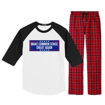 Make Common Sense Great Again Raglan Sleeve Pajama Set