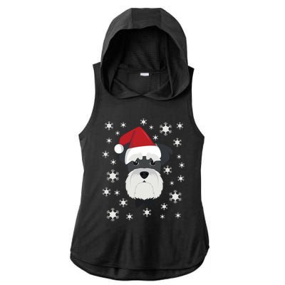 Merry Christmas Schnauzer Dog Ugly Sweater Long Sleeve Ladies PosiCharge Tri-Blend Wicking Draft Hoodie Tank