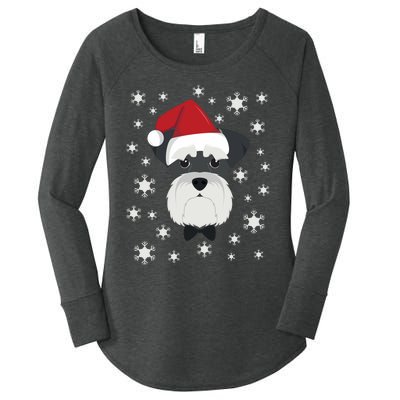 Merry Christmas Schnauzer Dog Ugly Sweater Long Sleeve Women's Perfect Tri Tunic Long Sleeve Shirt