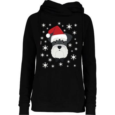 Merry Christmas Schnauzer Dog Ugly Sweater Long Sleeve Womens Funnel Neck Pullover Hood