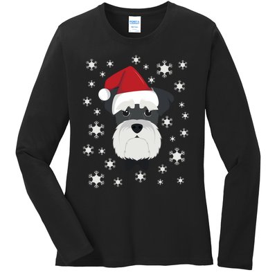 Merry Christmas Schnauzer Dog Ugly Sweater Long Sleeve Ladies Long Sleeve Shirt