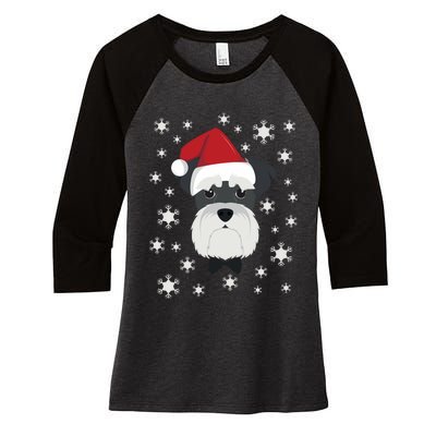 Merry Christmas Schnauzer Dog Ugly Sweater Long Sleeve Women's Tri-Blend 3/4-Sleeve Raglan Shirt