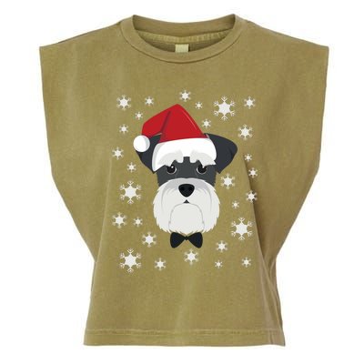 Merry Christmas Schnauzer Dog Ugly Sweater Long Sleeve Garment-Dyed Women's Muscle Tee