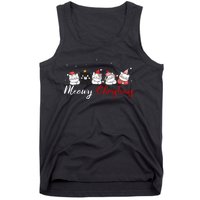 Meowy Catmas Santa Hat Christmas Lights Tank Top