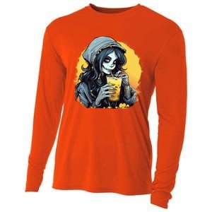 Momster Cute Skeleton Juice Funny Halloween Gift Cooling Performance Long Sleeve Crew