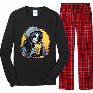 Momster Cute Skeleton Juice Funny Halloween Gift Long Sleeve Pajama Set