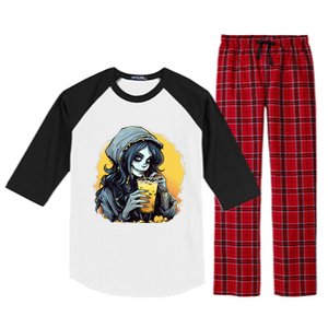 Momster Cute Skeleton Juice Funny Halloween Gift Raglan Sleeve Pajama Set