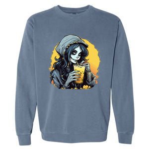 Momster Cute Skeleton Juice Funny Halloween Gift Garment-Dyed Sweatshirt