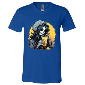 Momster Cute Skeleton Juice Funny Halloween Gift V-Neck T-Shirt