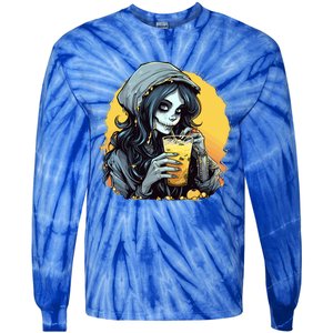 Momster Cute Skeleton Juice Funny Halloween Gift Tie-Dye Long Sleeve Shirt