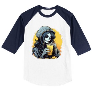 Momster Cute Skeleton Juice Funny Halloween Gift Baseball Sleeve Shirt