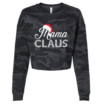 Mama Claus Santa Hat Christmas Celebration Gift Cropped Pullover Crew