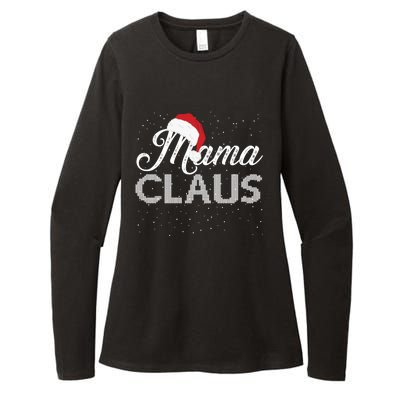 Mama Claus Santa Hat Christmas Celebration Gift Womens CVC Long Sleeve Shirt